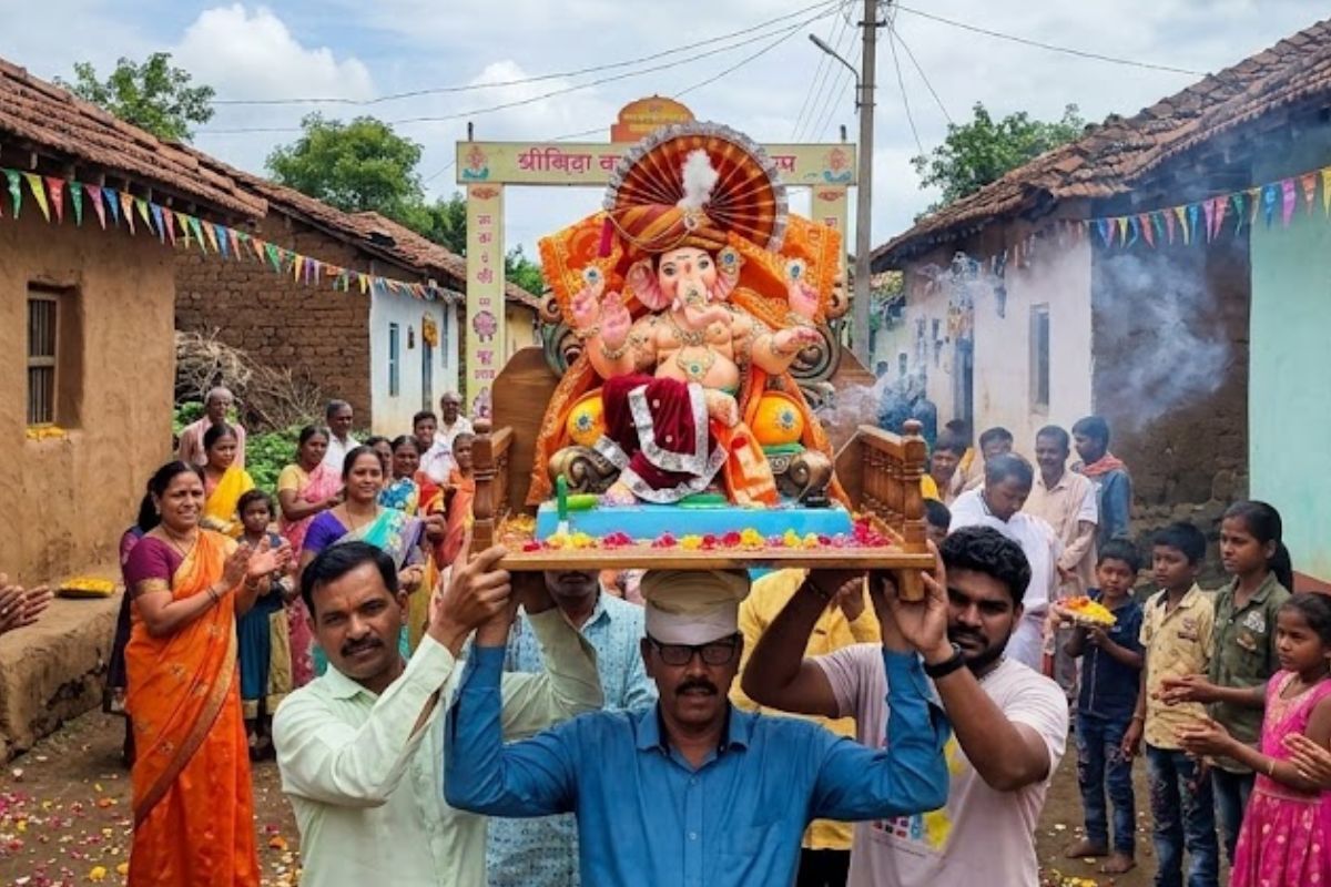 Traditional Ganpati celebration in Konkan