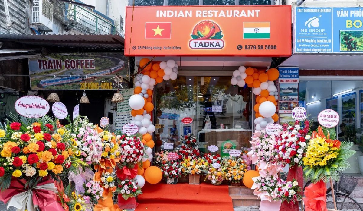 Indian food at a restaurant in Hanoi