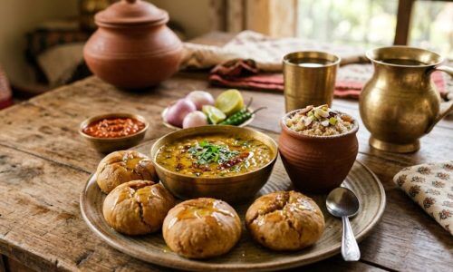 Dal Baati Churma traditional Rajasthani food
