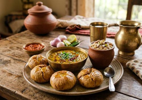 Dal Baati Churma traditional Rajasthani food