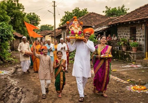 Ganesh Chaturthi celebration in Konkan