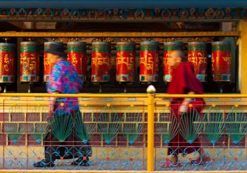 McLeodganj in Himachal Pradesh with the Dhauladhar mountains in the background
