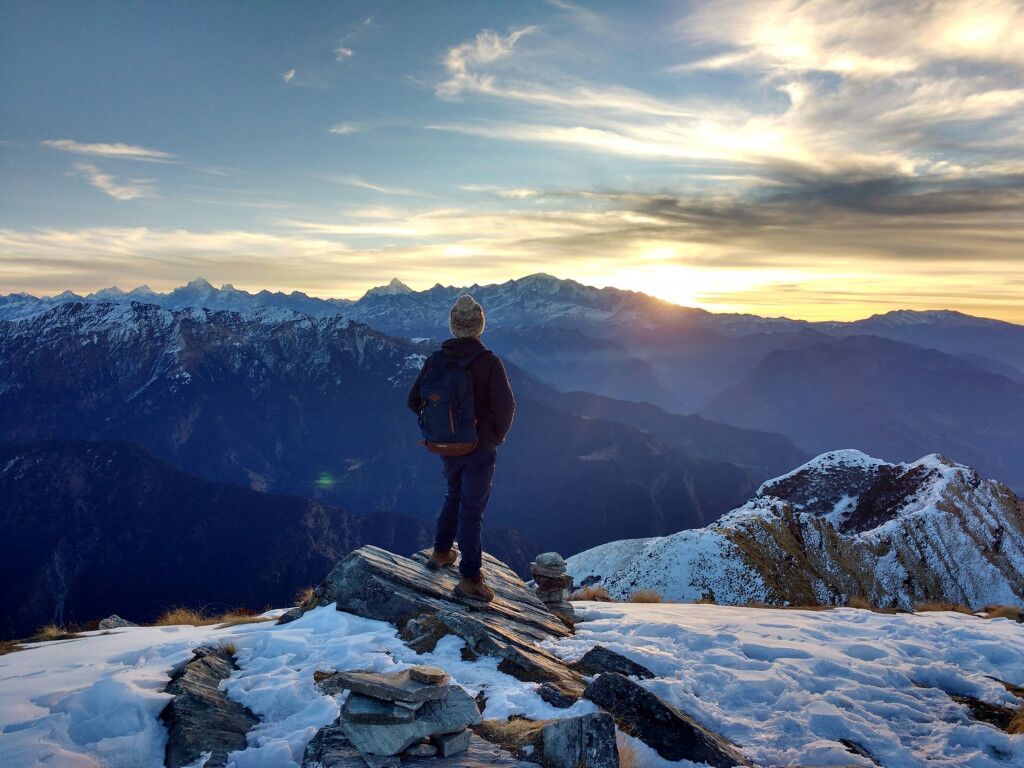 A breathtaking view of the sunset from Ranikhet's sunset point