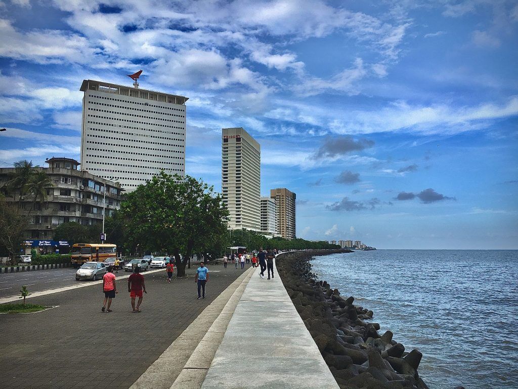 Cycling around Marine Drive