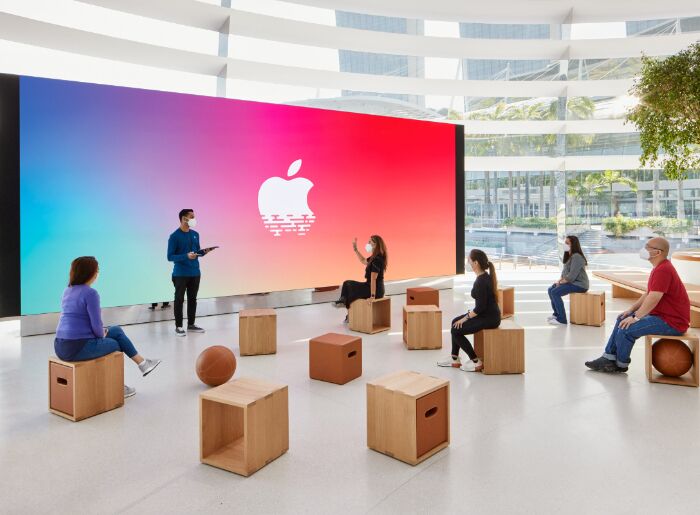 Inside an Apple store
