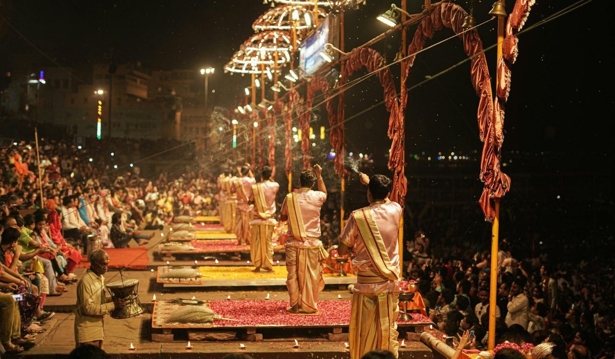 Ganga Aarti ceremony on the River Thames in London